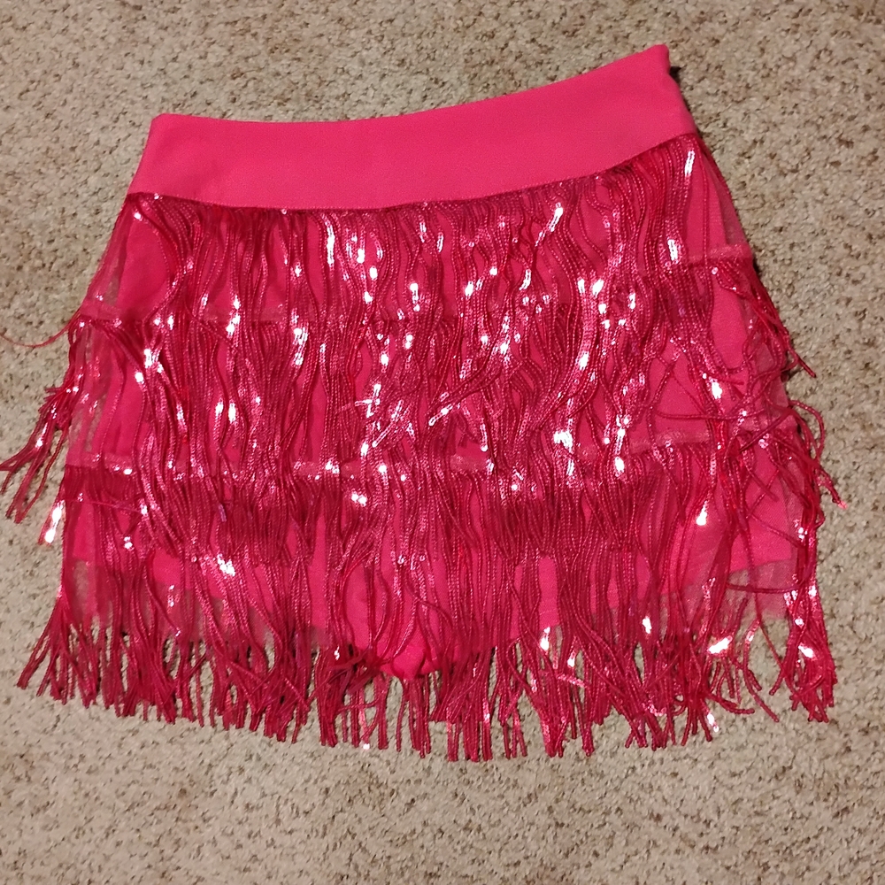SHEIN Pink Sequin Embellished Mini Skirt